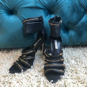 BCBG Generation Black Zipper Heels